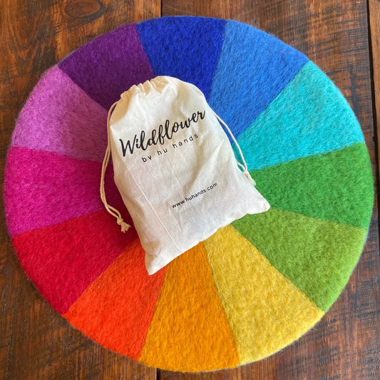 Wildflower Rainbow Party Felt Mat - 15" Diameter – BrightSprig