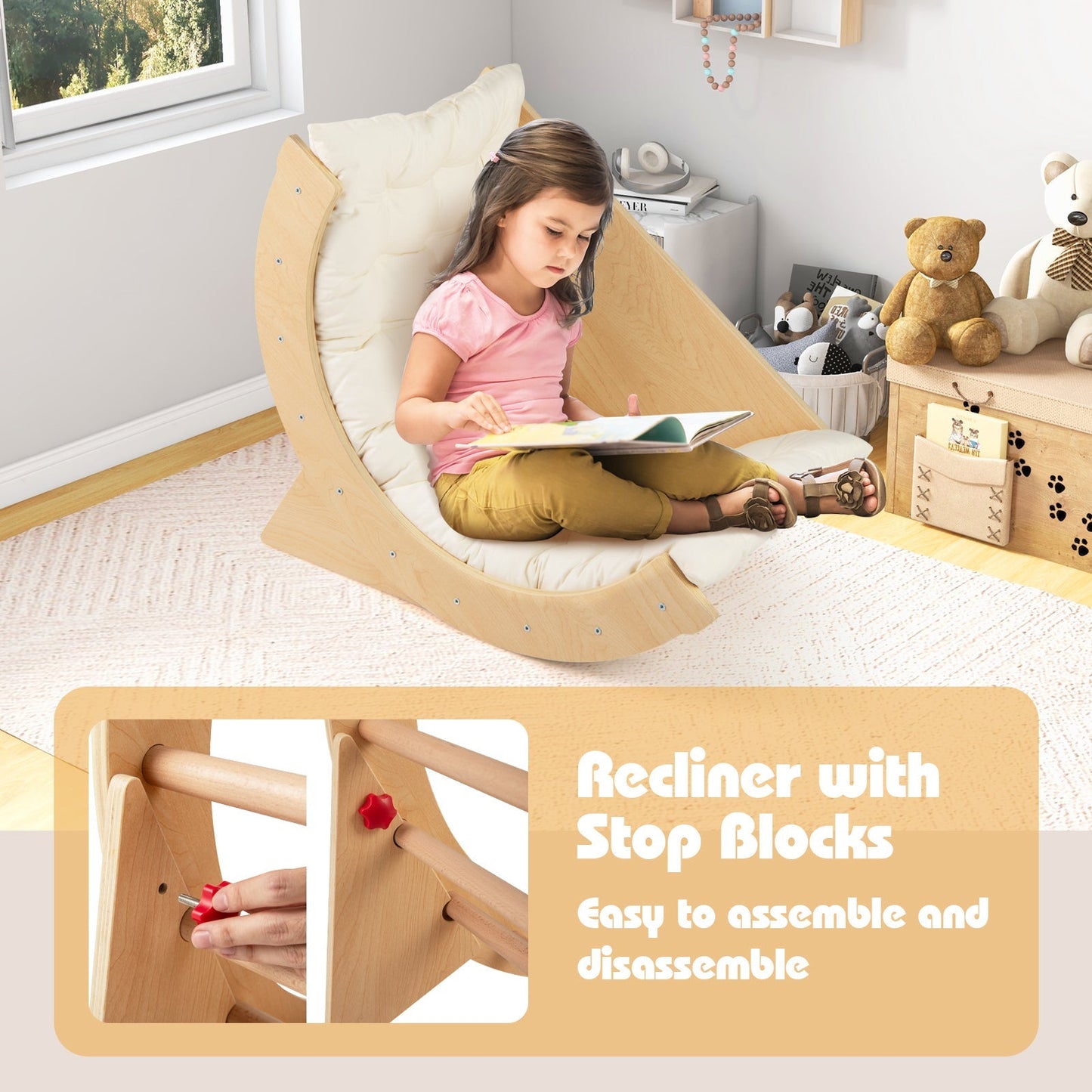 Montessori Climbing Arch & Rocker with Cushion – BrightSprig