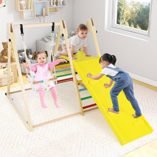 4-in-1 Indoor Jungle Gym with Swing & Ramp – BrightSprig