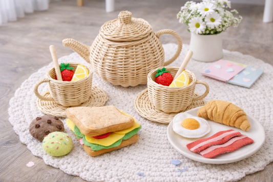 Lullaby Rattan Wicker Tea Party Play Set – BrightSprig