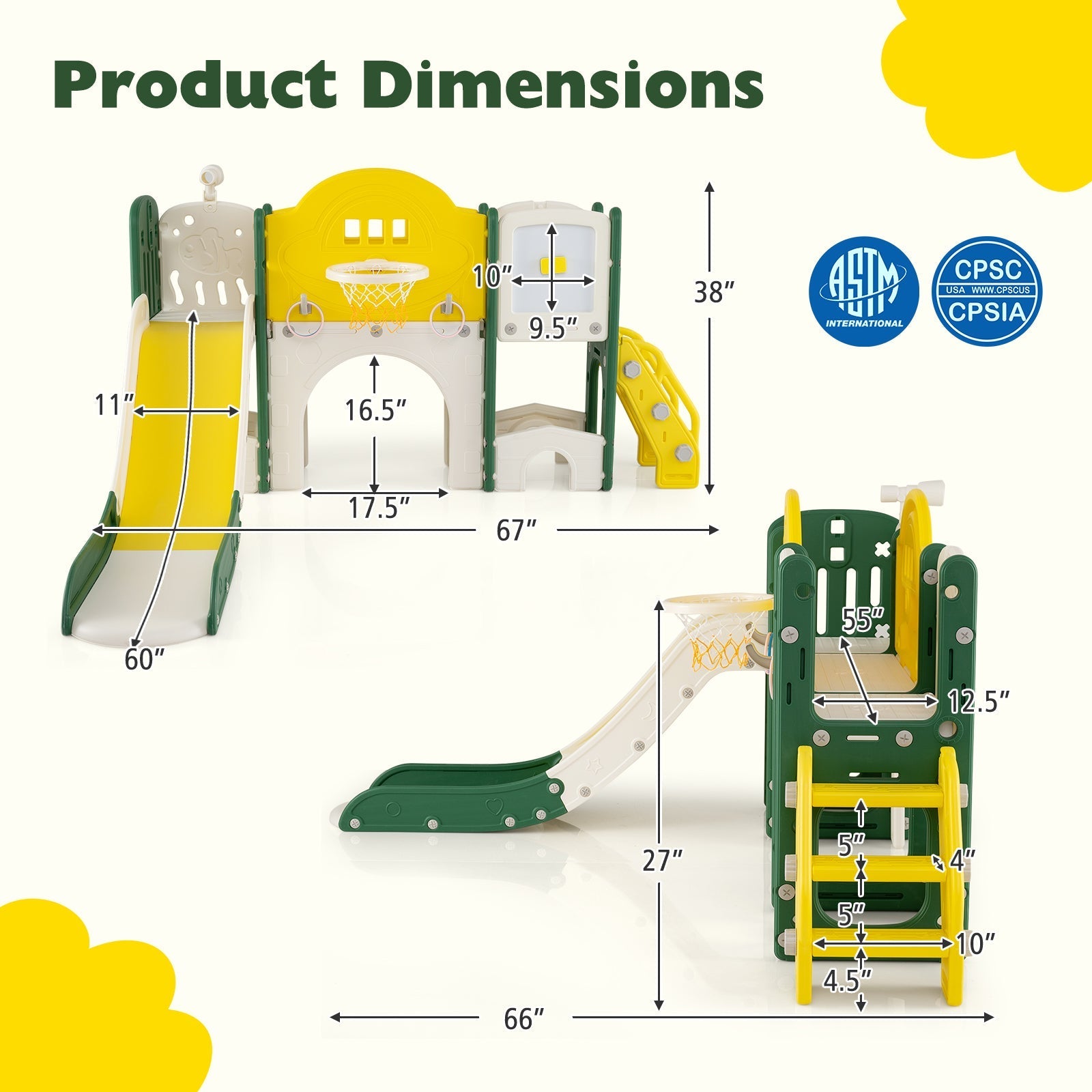 10-in-1 Toddler Indoor Playground & Slide – BrightSprig