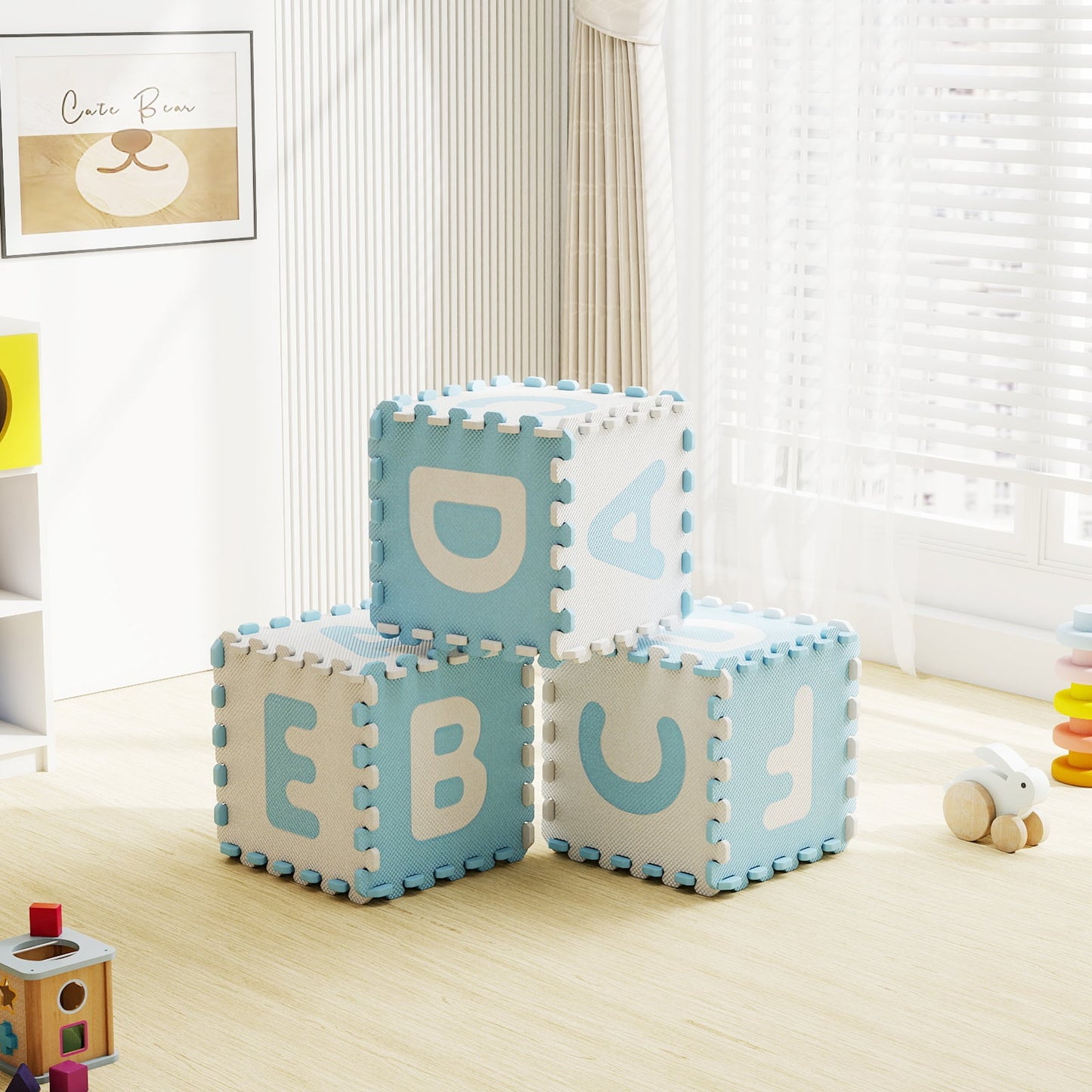 26-Piece Interlocking ABC Play Mat – BrightSprig