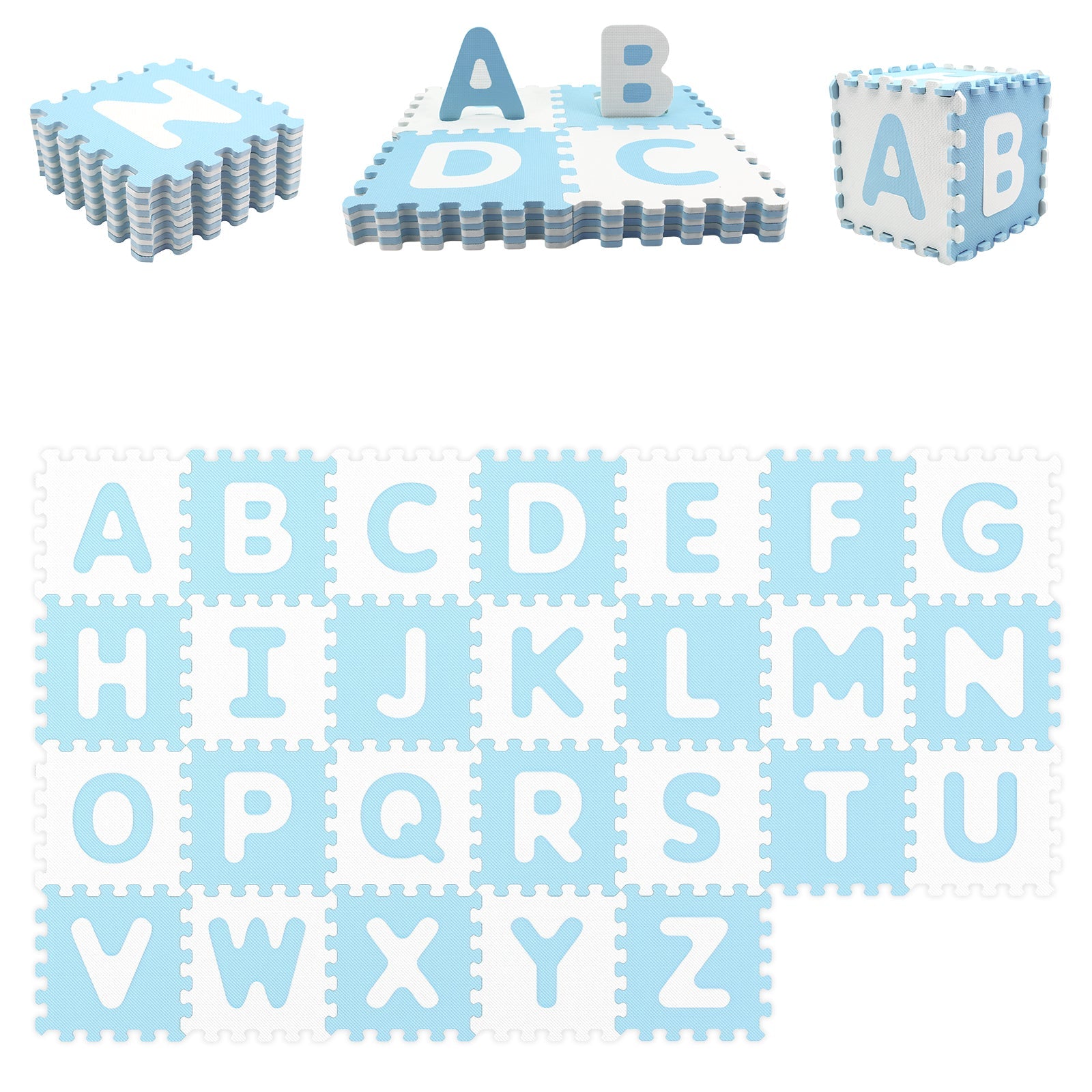 26-Piece Interlocking ABC Play Mat – BrightSprig