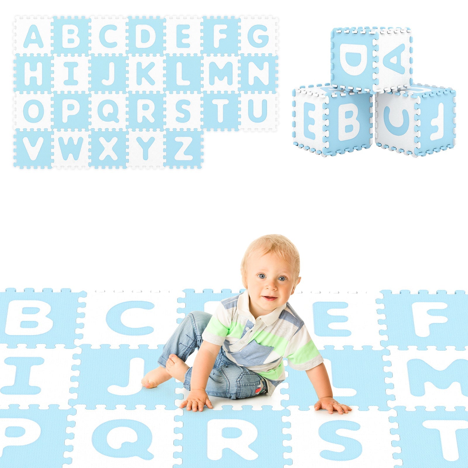 26-Piece Interlocking ABC Play Mat – BrightSprig