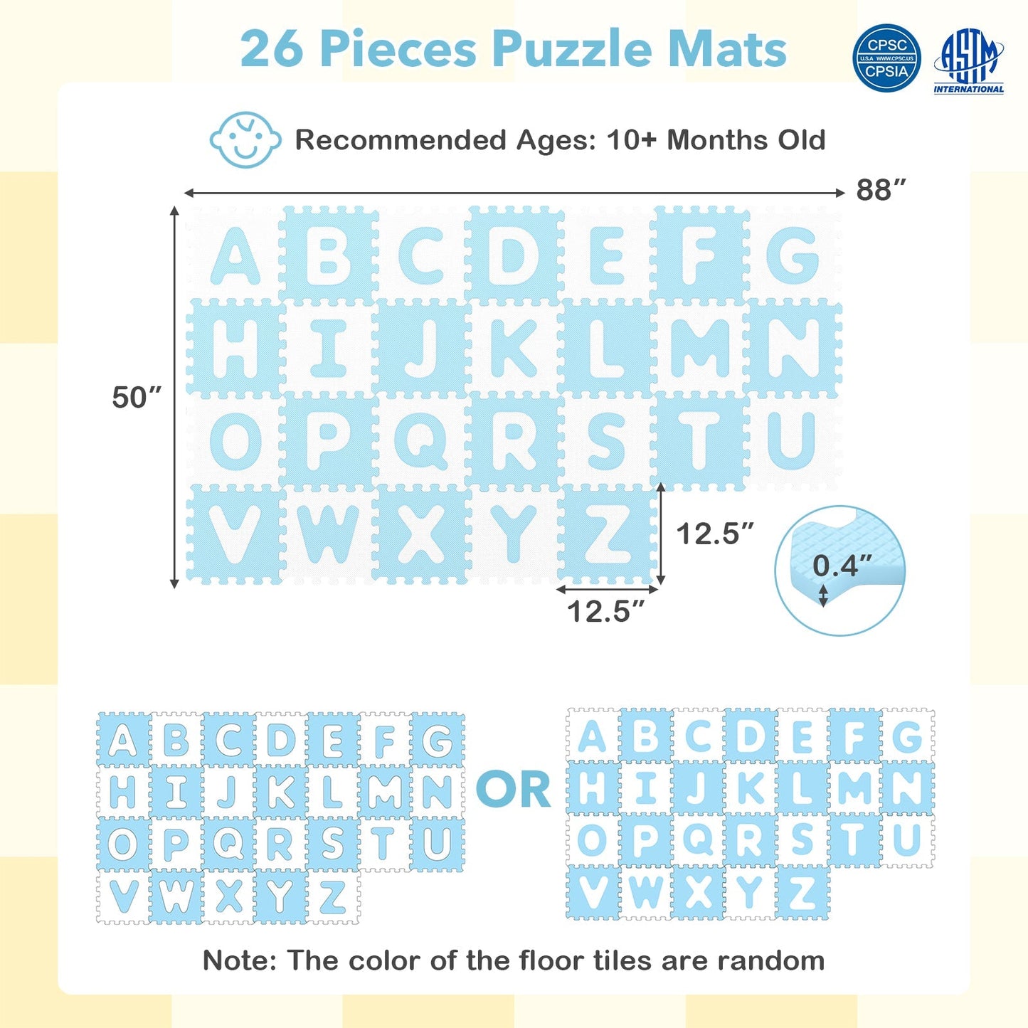26-Piece Interlocking ABC Play Mat – BrightSprig