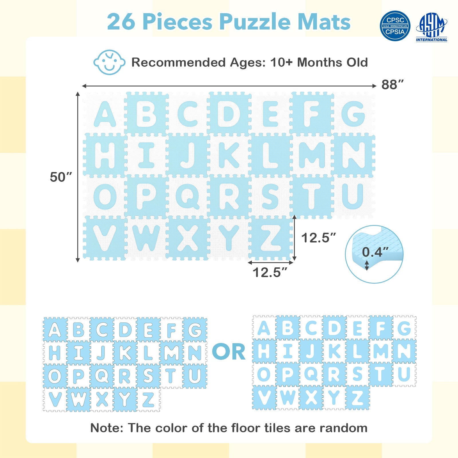 26-Piece Interlocking ABC Play Mat – BrightSprig