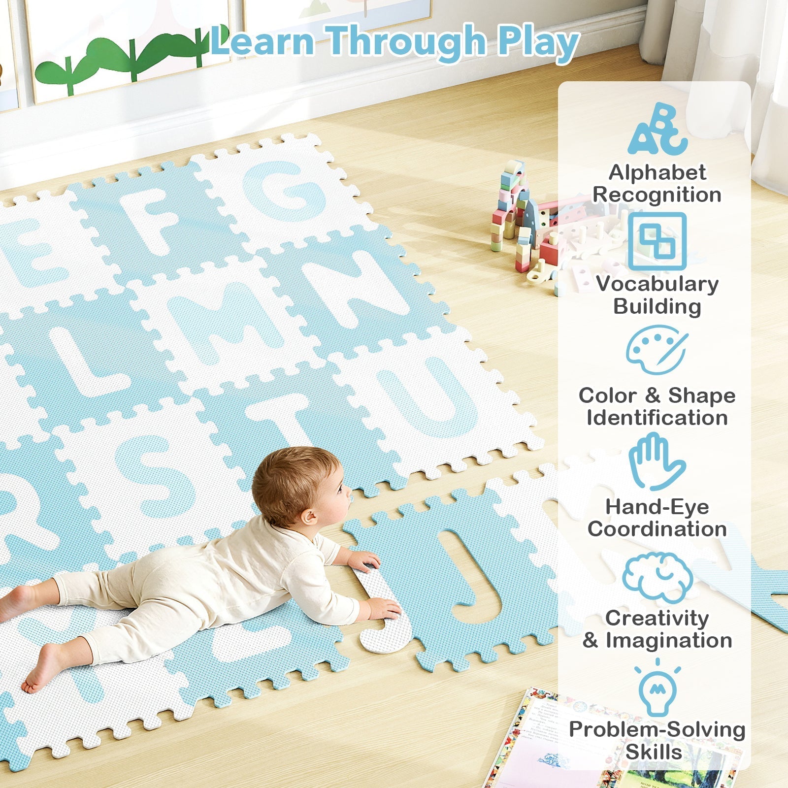 26-Piece Interlocking ABC Play Mat – BrightSprig