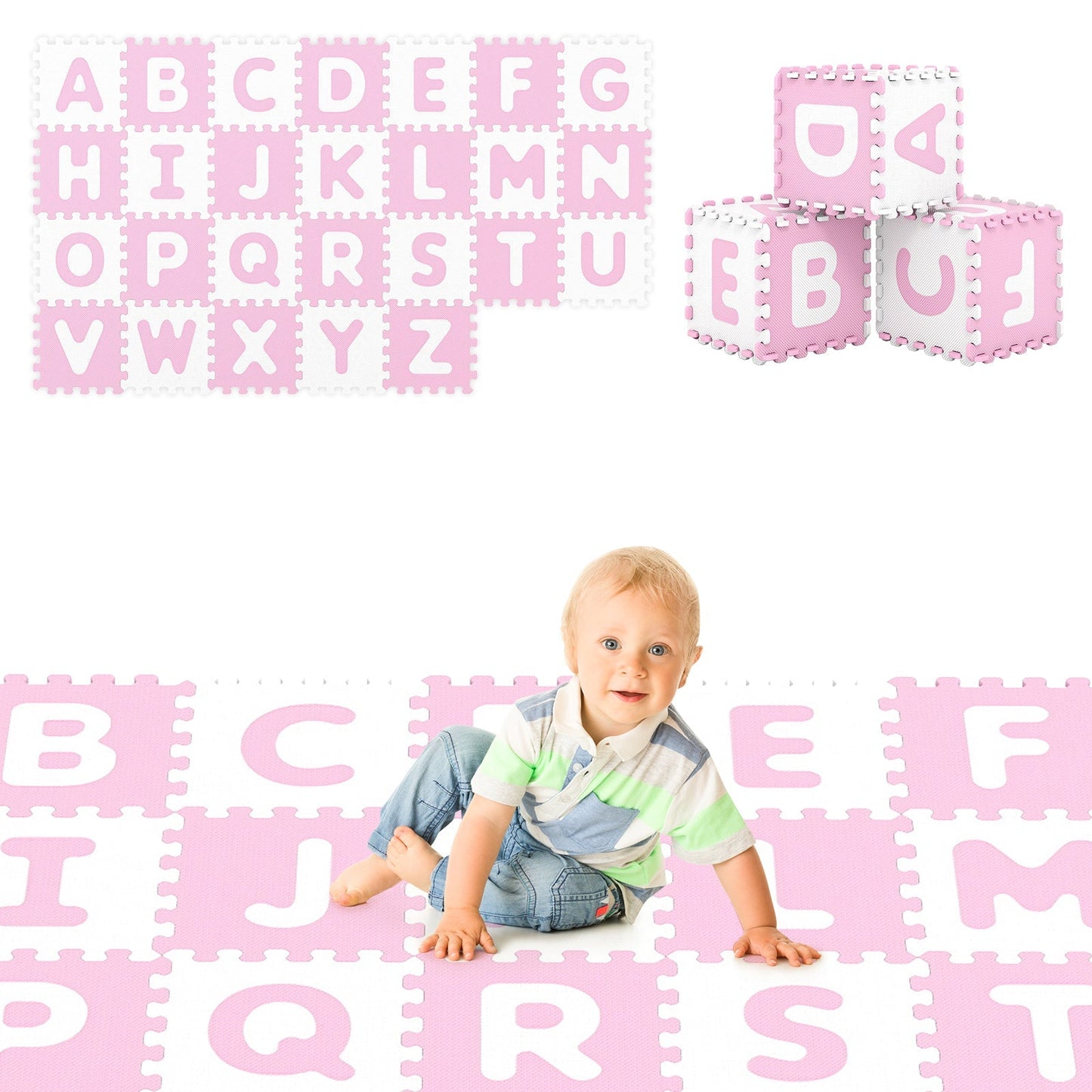 26-Piece Interlocking ABC Play Mat – BrightSprig