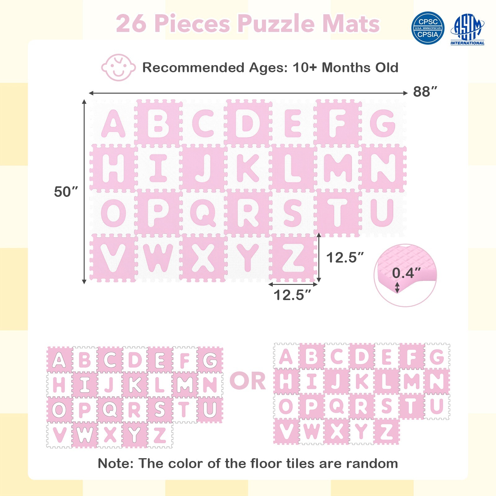 26-Piece Interlocking ABC Play Mat – BrightSprig