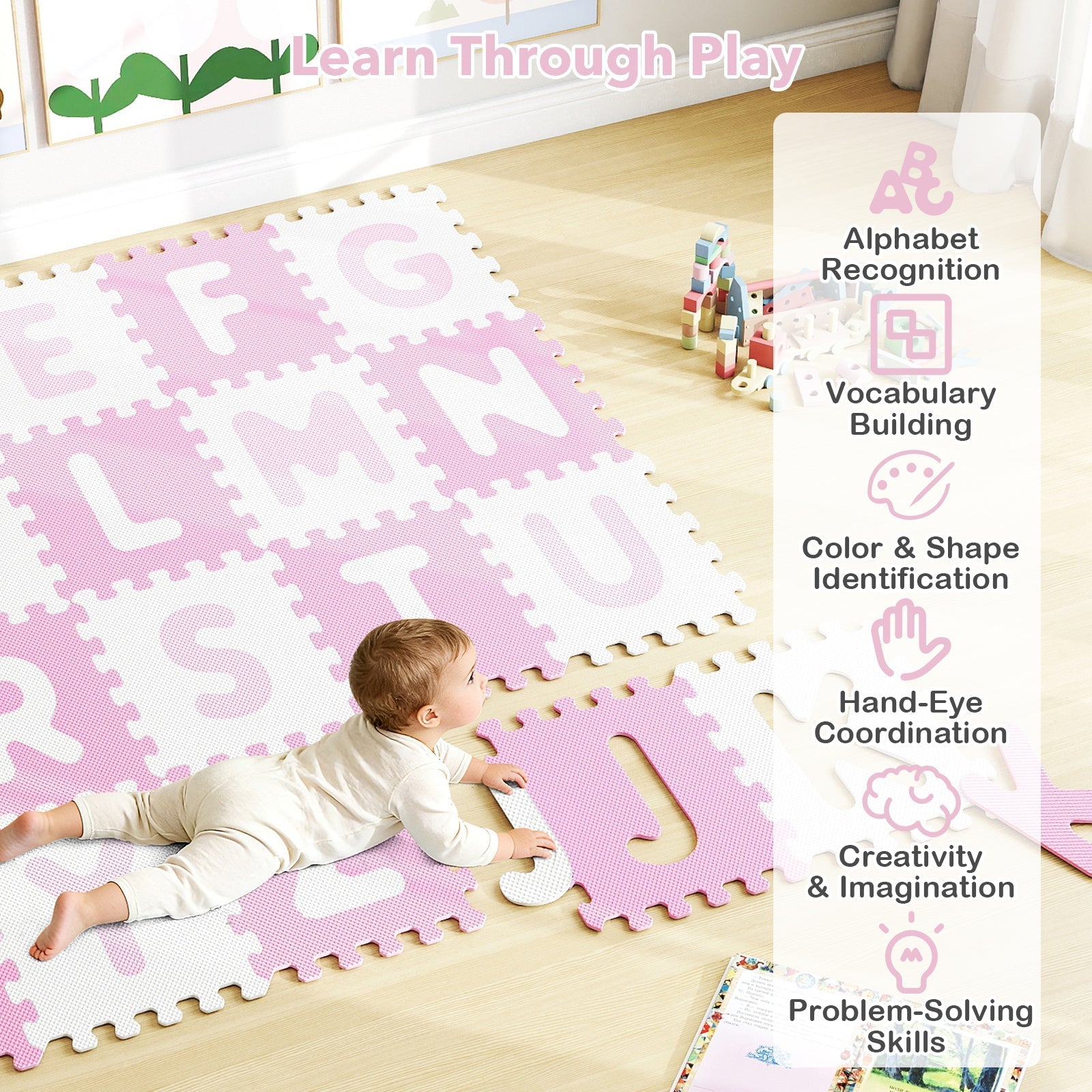 26-Piece Interlocking ABC Play Mat – BrightSprig