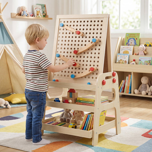 2-in-1 Magnetic Art Easel & Marble Run – BrightSprig