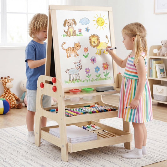 2-in-1 Magnetic Art Easel & Marble Run – BrightSprig