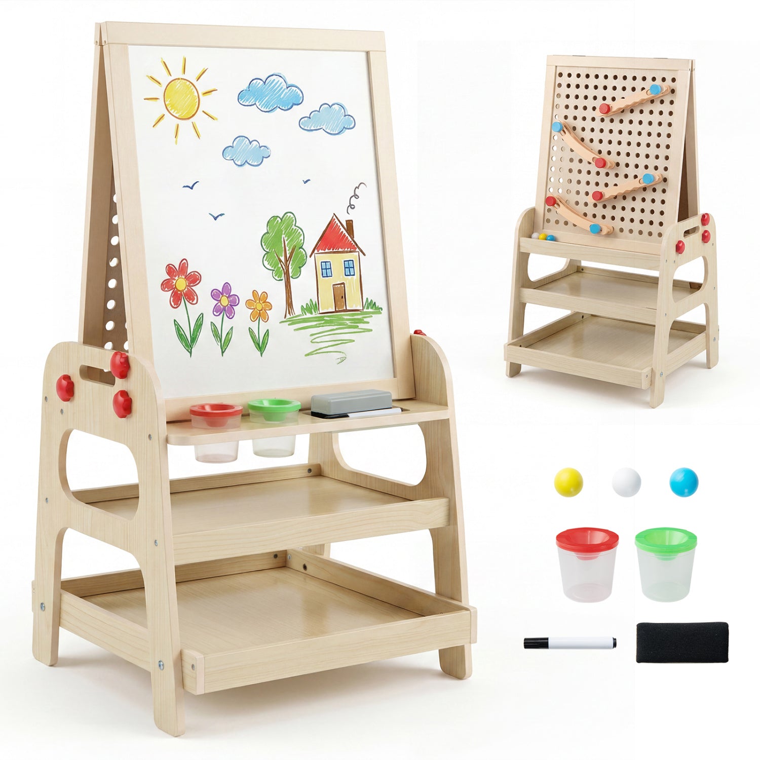 2-in-1 Magnetic Art Easel & Marble Run – BrightSprig