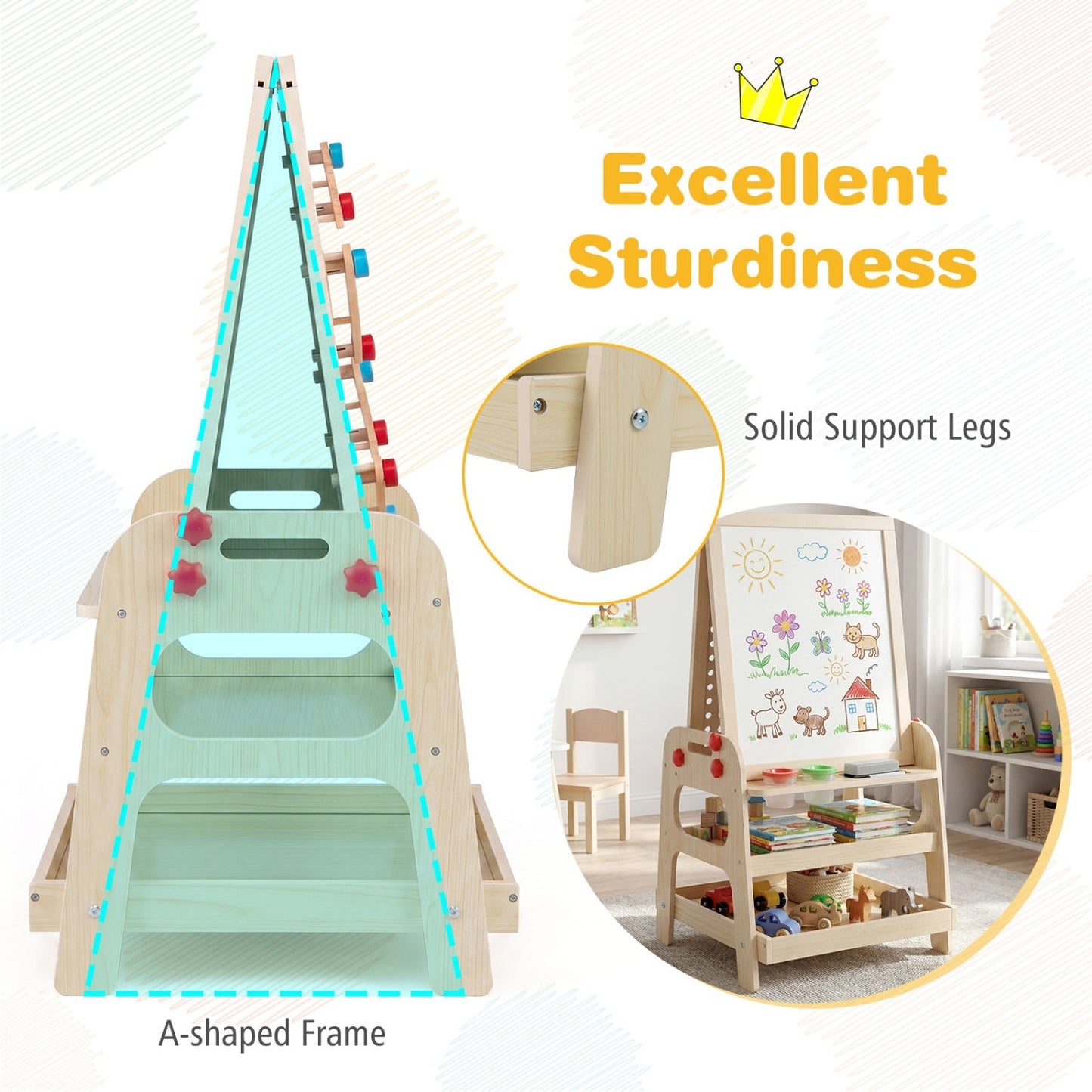 2-in-1 Magnetic Art Easel & Marble Run – BrightSprig