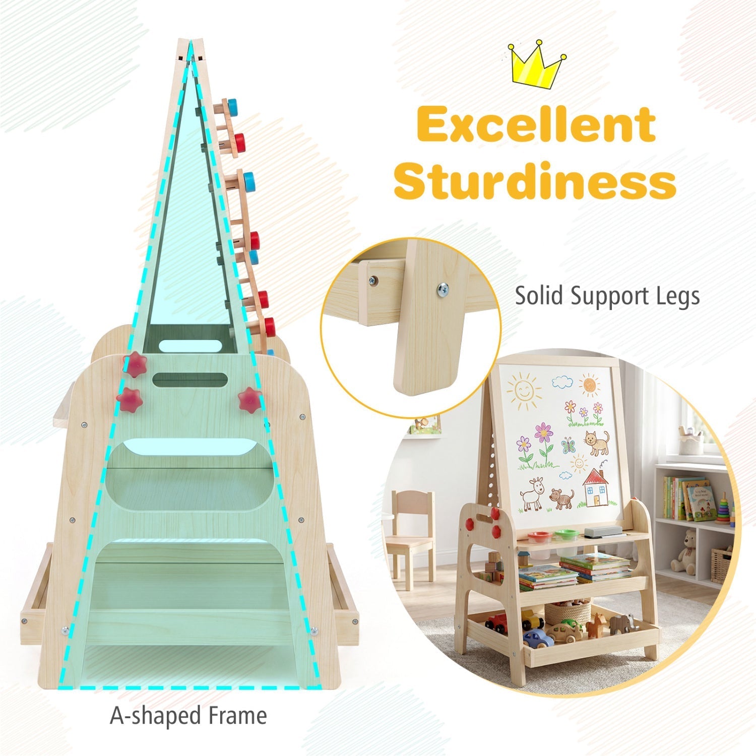 2-in-1 Magnetic Art Easel & Marble Run – BrightSprig