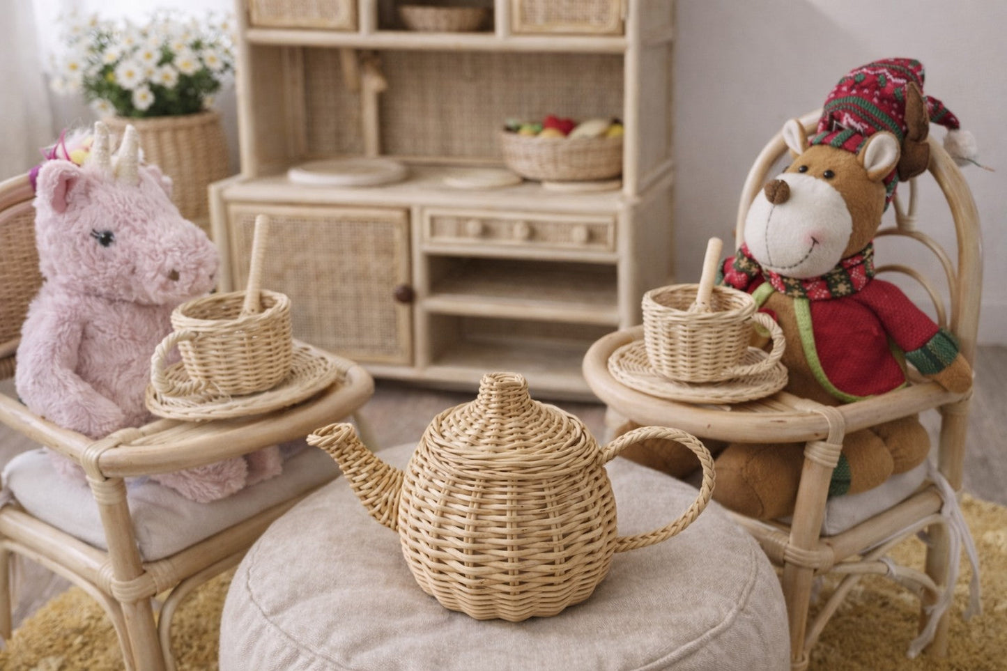Lullaby Rattan Wicker Tea Party Play Set – BrightSprig