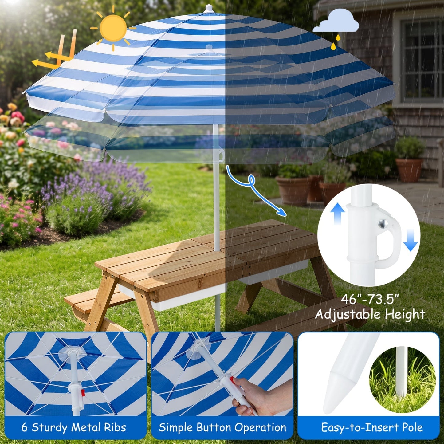 Kids Outdoor Sand & Water Activity Table – BrightSprig
