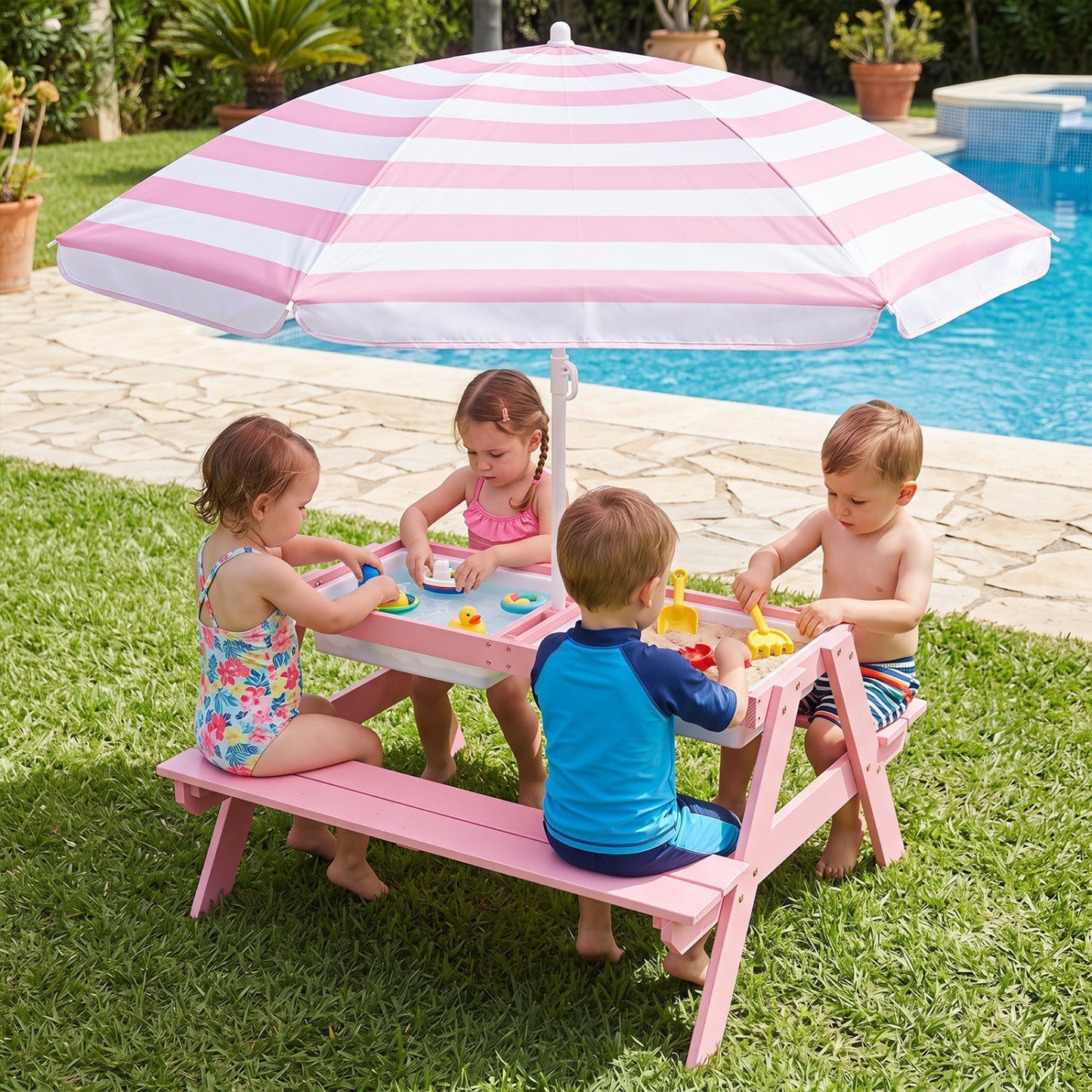 Kids Outdoor Sand & Water Activity Table – BrightSprig