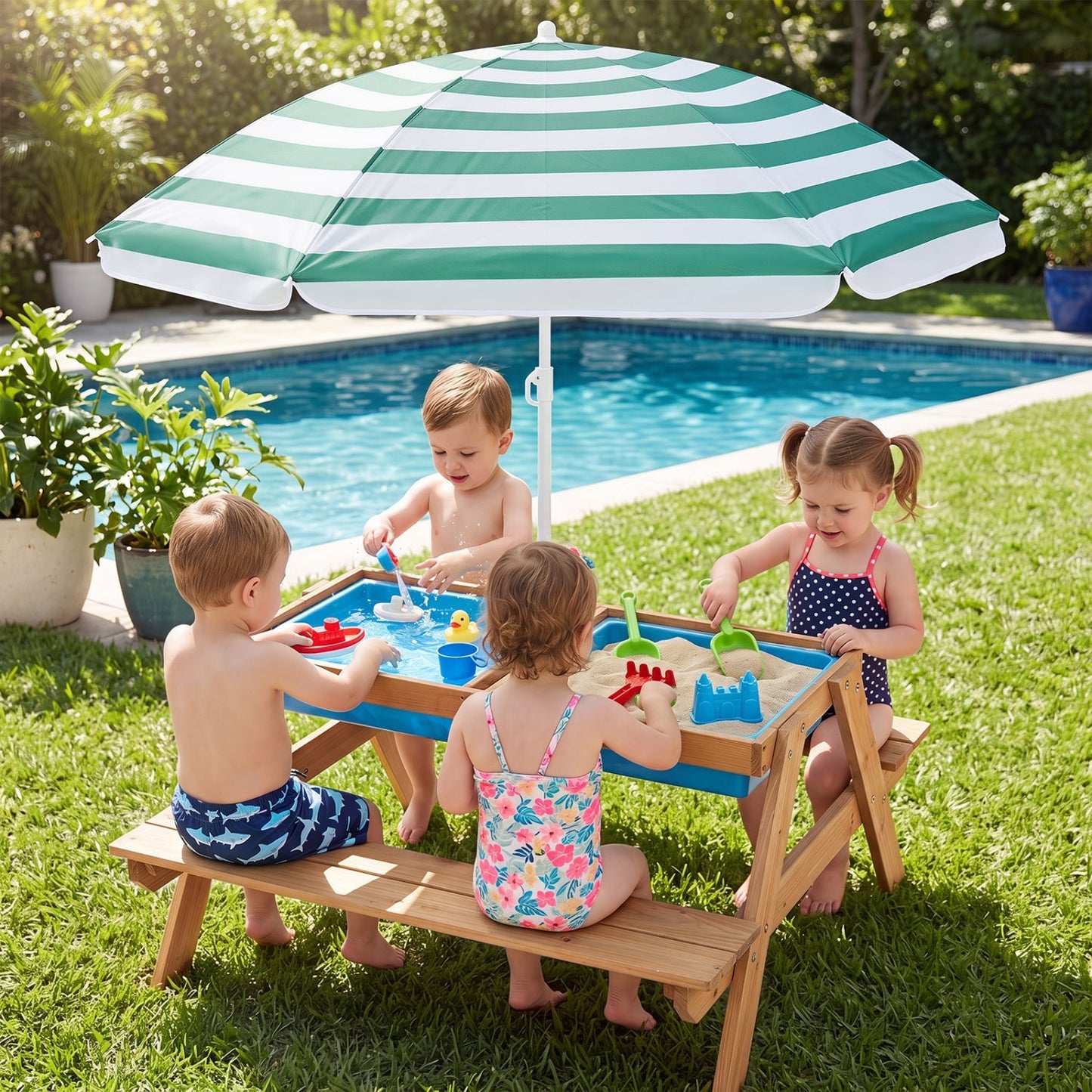 Kids Outdoor Sand & Water Activity Table – BrightSprig