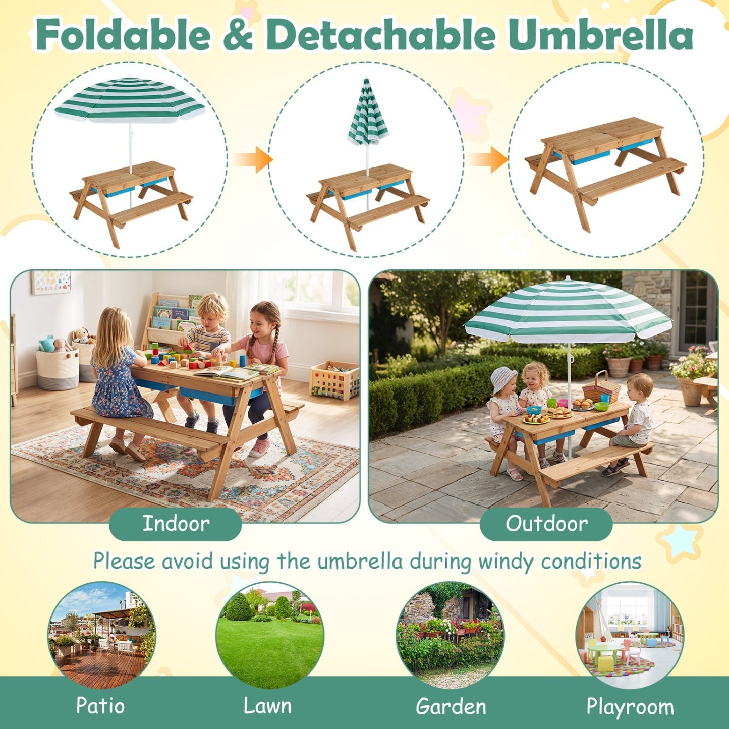 Kids Outdoor Sand & Water Activity Table – BrightSprig