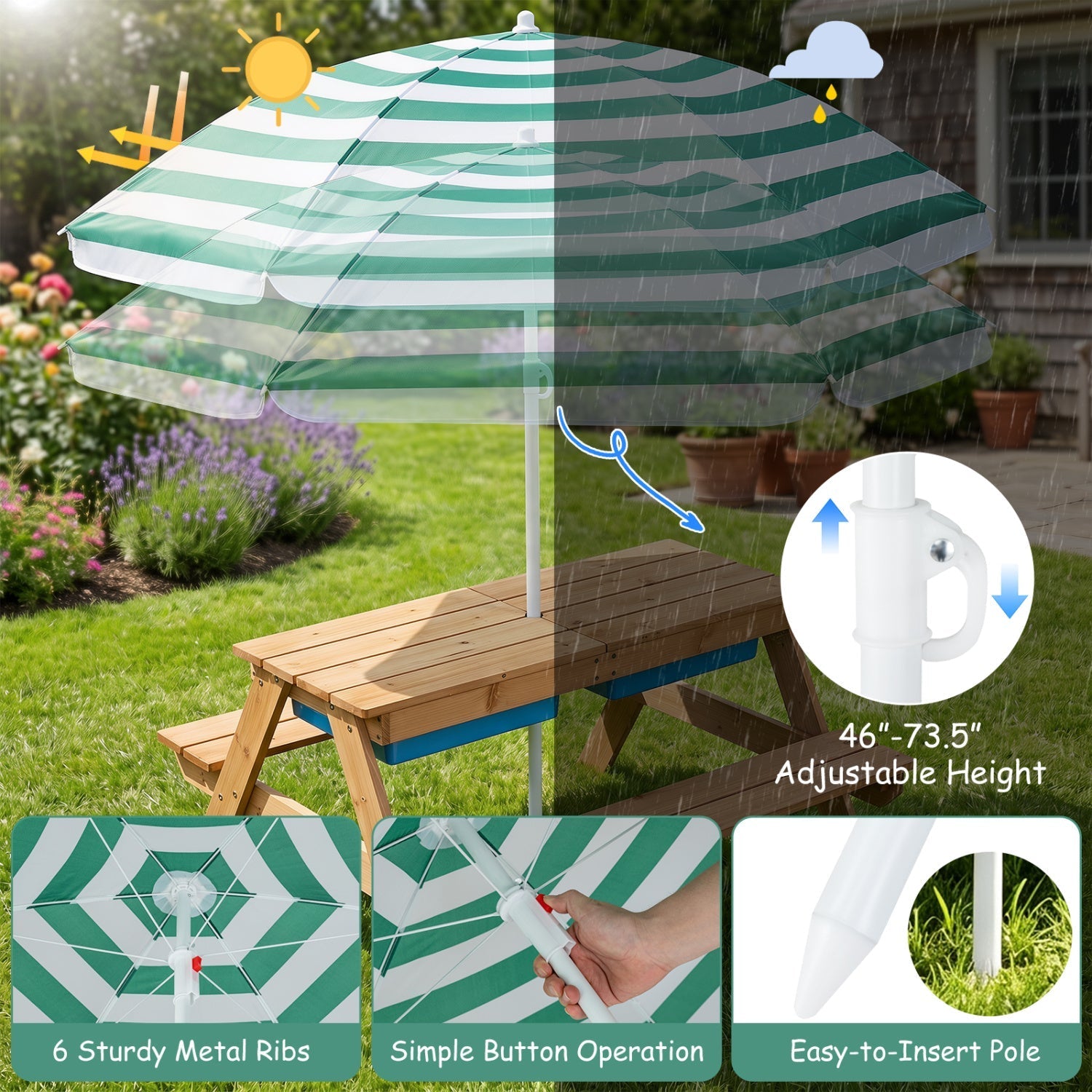 Kids Outdoor Sand & Water Activity Table – BrightSprig