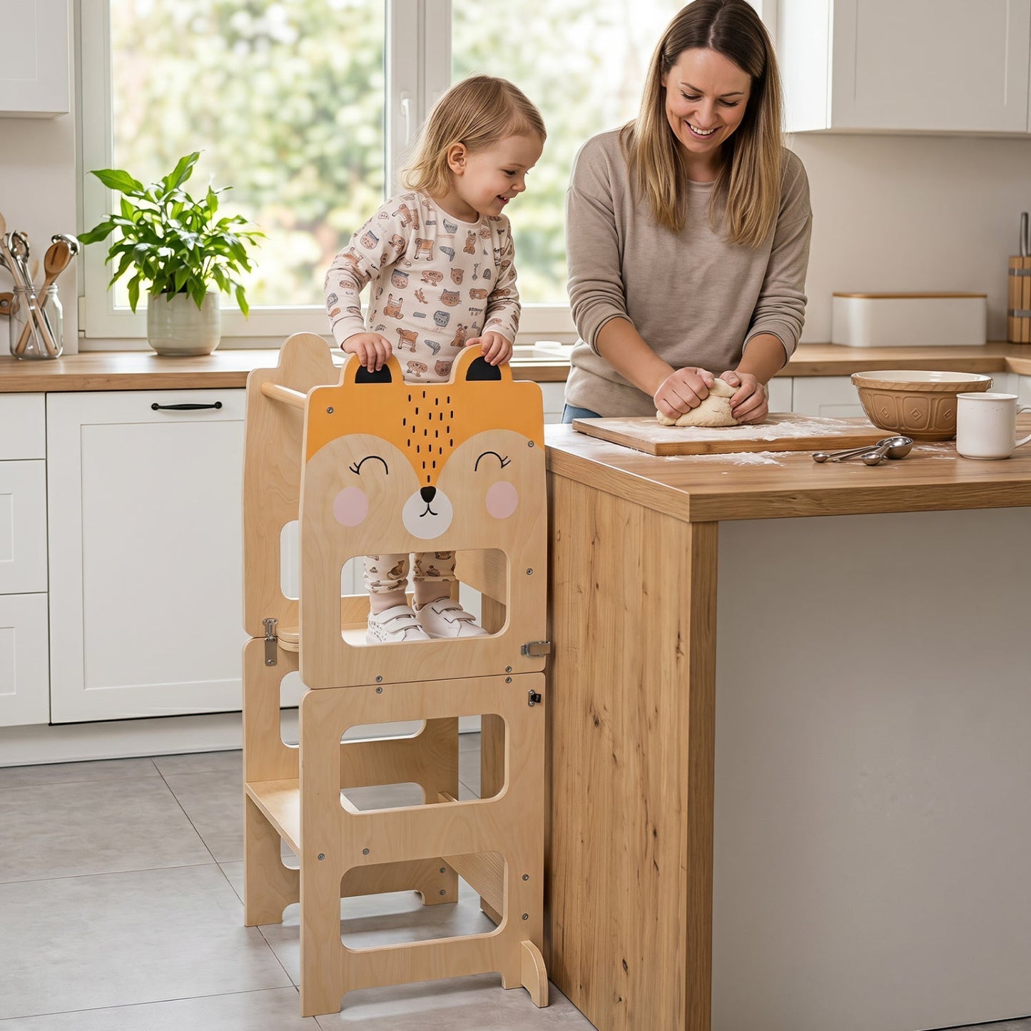 3-in-1 Wooden Kids Step Stool with Chalkboard – BrightSprig