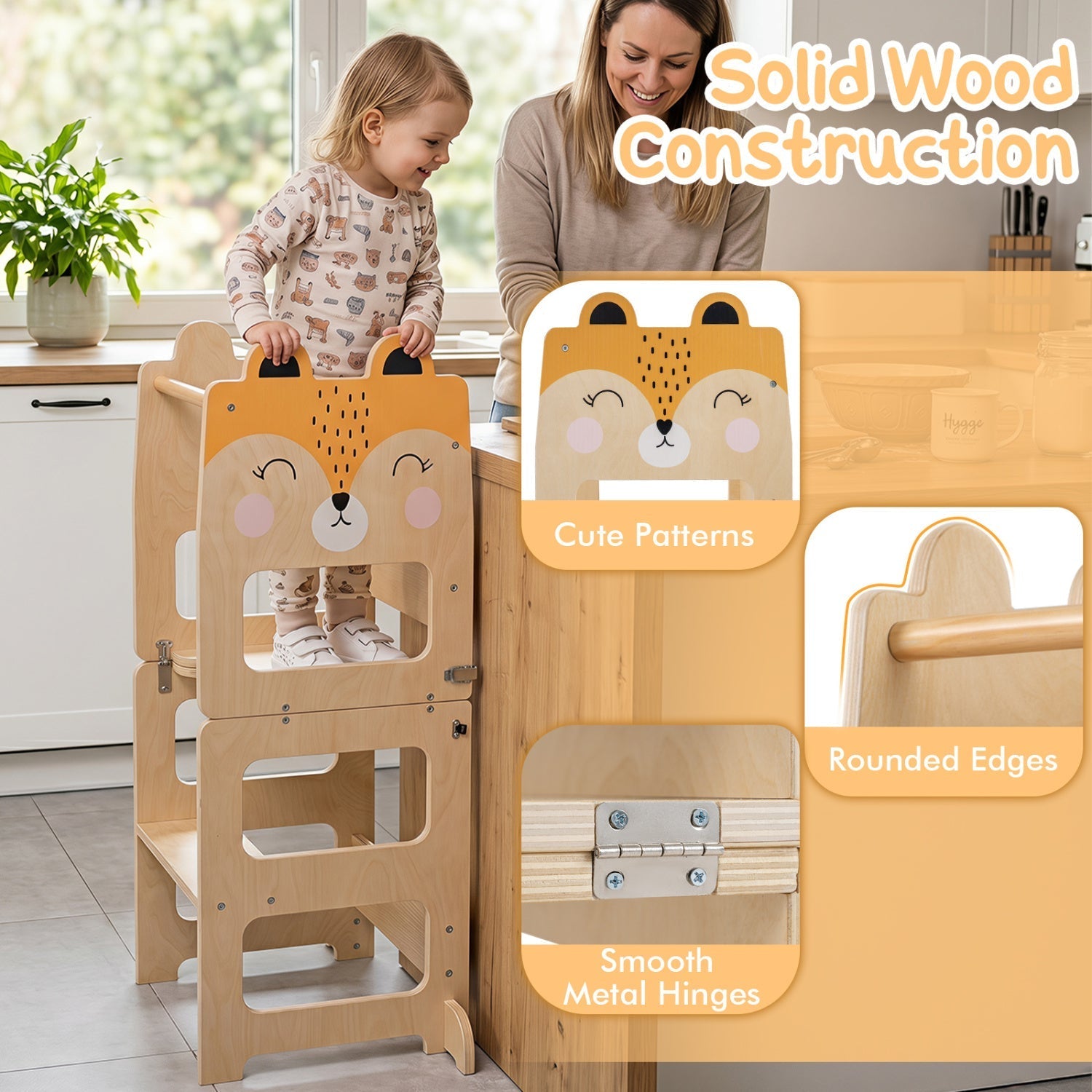 3-in-1 Wooden Kids Step Stool with Chalkboard – BrightSprig