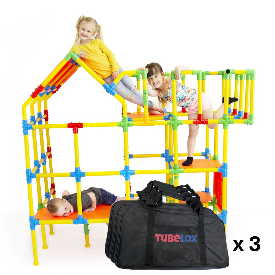 TubeLox Triple Deluxe Building Set + 3 Storage Bags – BrightSprig