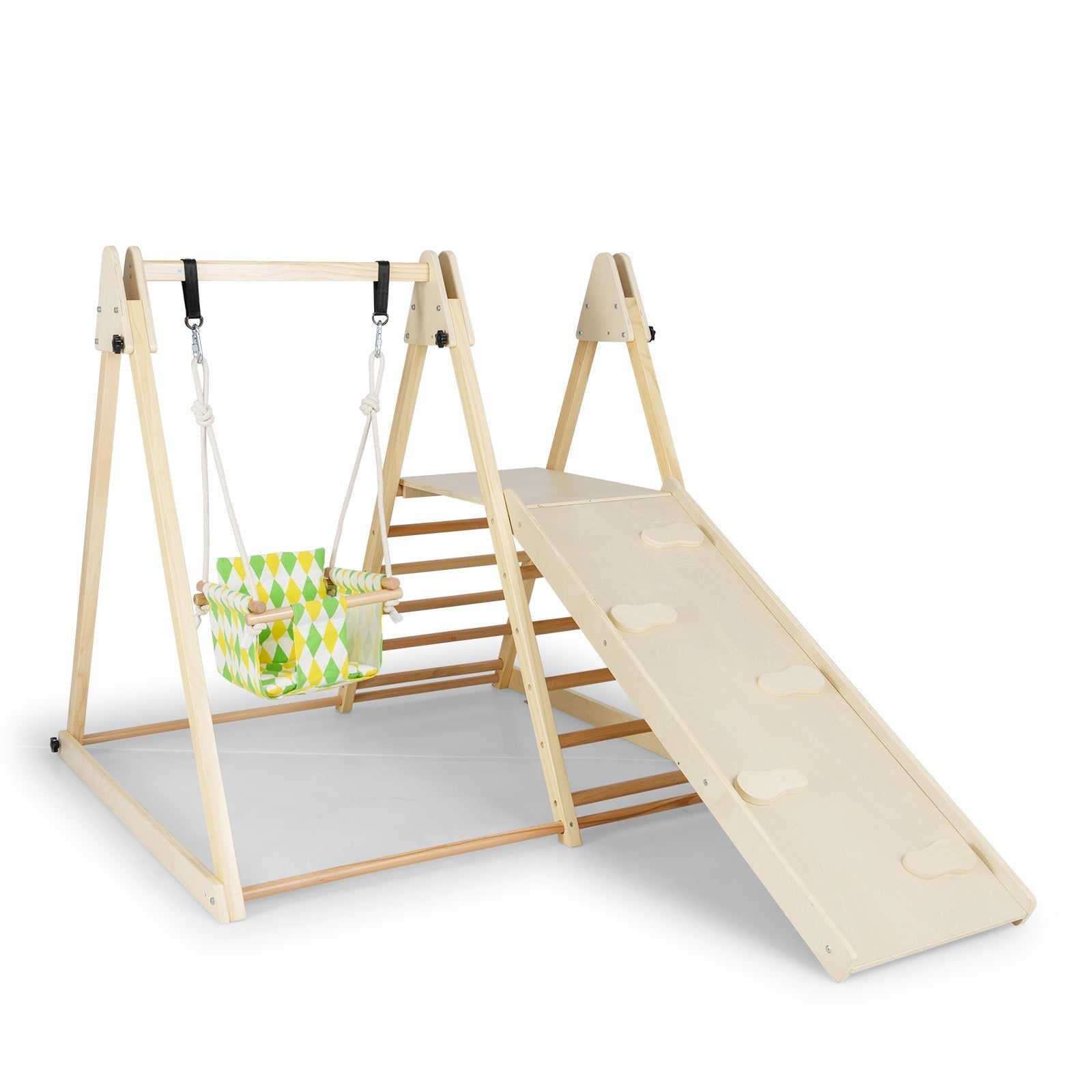 4-in-1 Indoor Jungle Gym with Swing & Ramp – BrightSprig