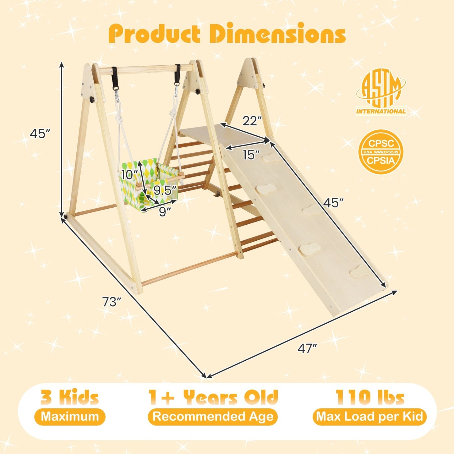 4-in-1 Indoor Jungle Gym with Swing & Ramp – BrightSprig