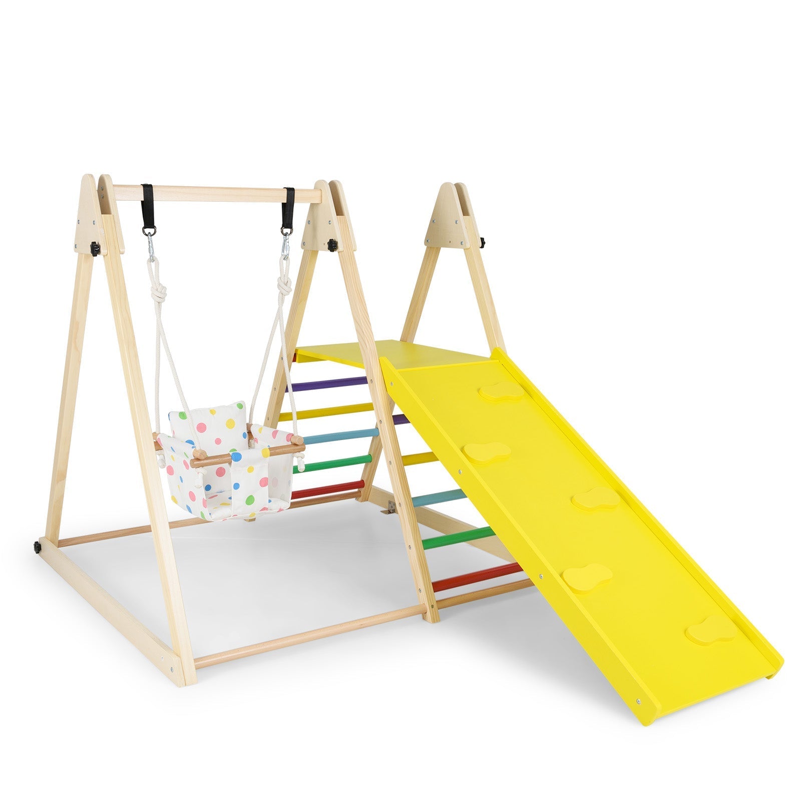 4-in-1 Indoor Jungle Gym with Swing & Ramp – BrightSprig