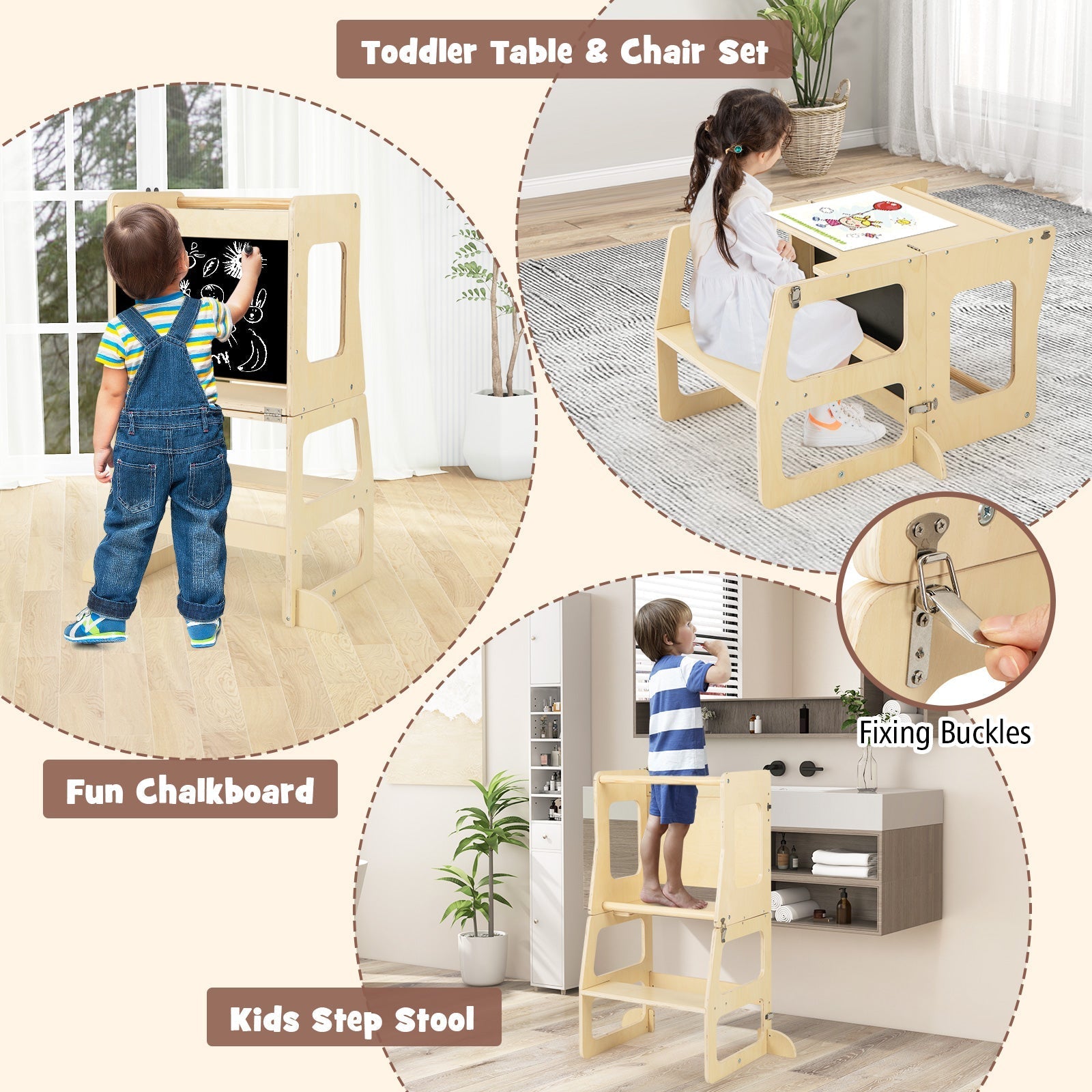 7-in-1 Toddler Climbing Toy Connected Table and Chair Set for Boys and Girls Aged 3-14 Years Old – BrightSprig