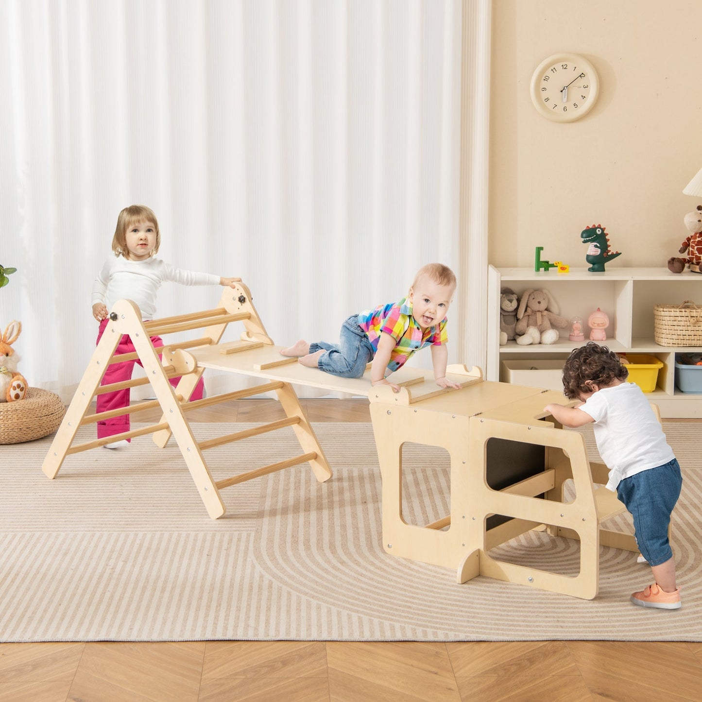 7-in-1 Toddler Climbing Toy Connected Table and Chair Set for Boys and Girls Aged 3-14 Years Old – BrightSprig