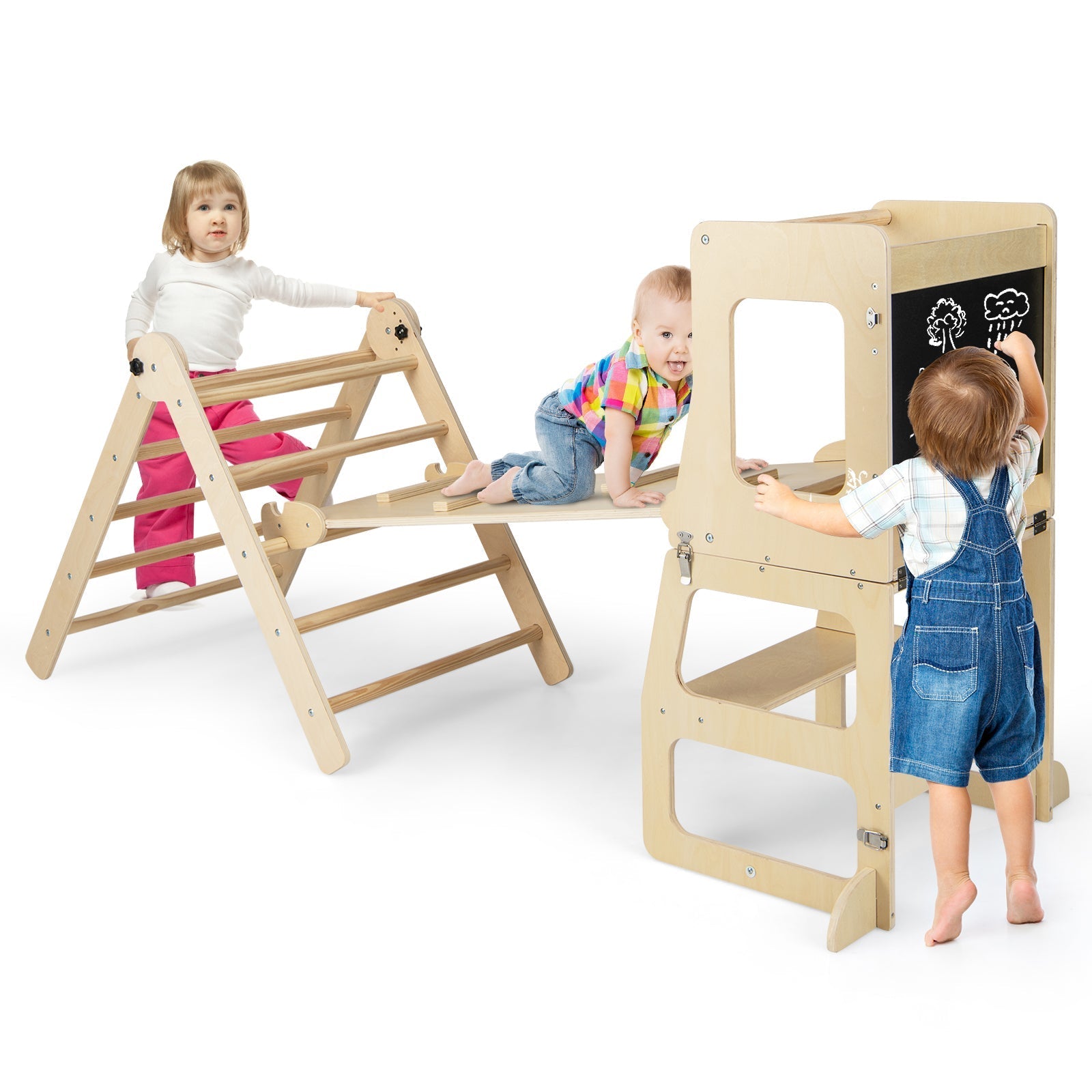 7-in-1 Toddler Climbing Toy Connected Table and Chair Set for Boys and Girls Aged 3-14 Years Old – BrightSprig