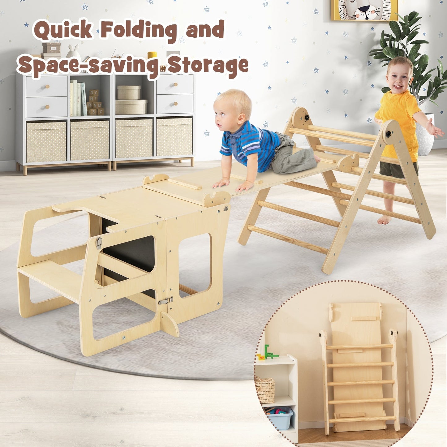7-in-1 Toddler Climbing Toy Connected Table and Chair Set for Boys and Girls Aged 3-14 Years Old – BrightSprig