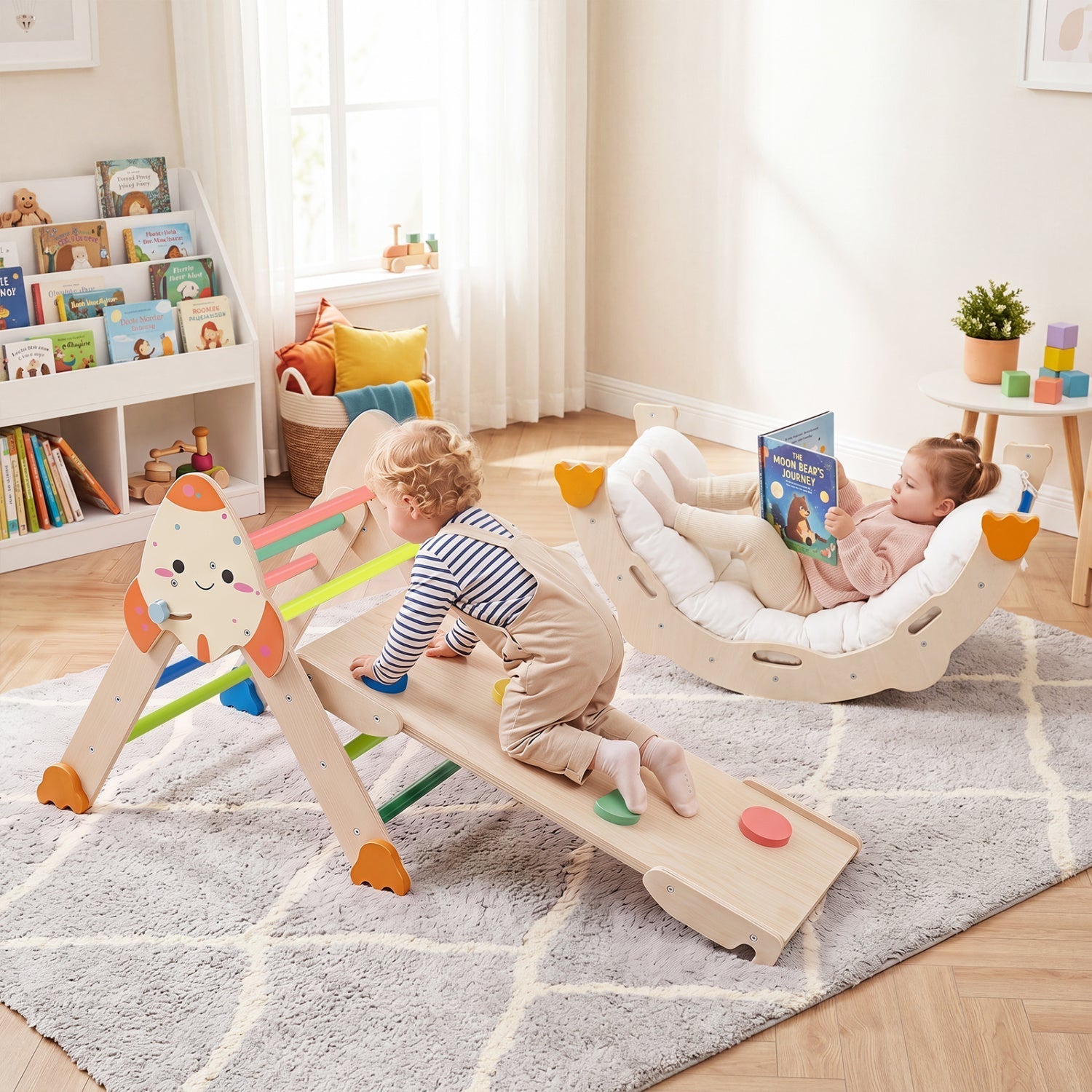 8-in-1 Foldable Climbing Set for Toddlers with Rocket Theme – BrightSprig
