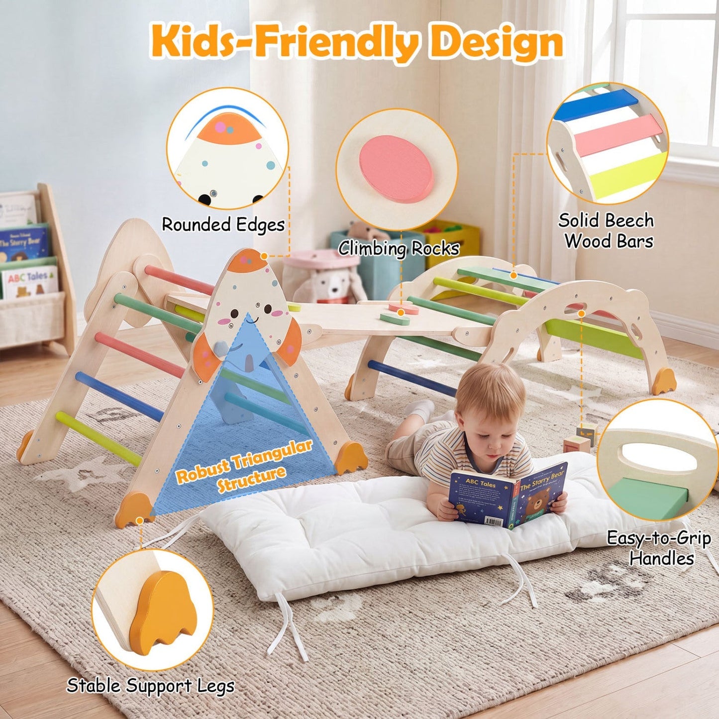 8-in-1 Foldable Climbing Set for Toddlers with Rocket Theme – BrightSprig
