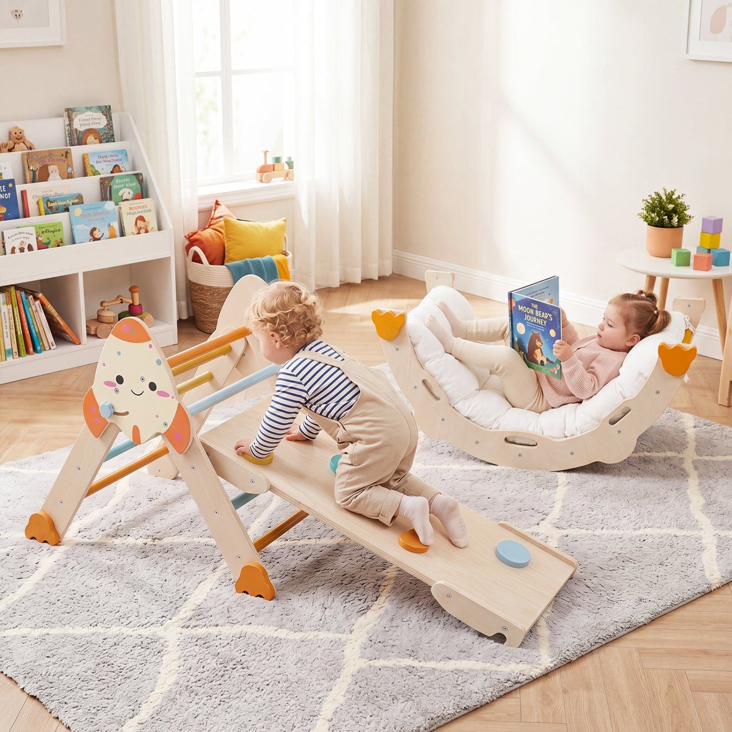 8-in-1 Foldable Climbing Set for Toddlers with Rocket Theme – BrightSprig