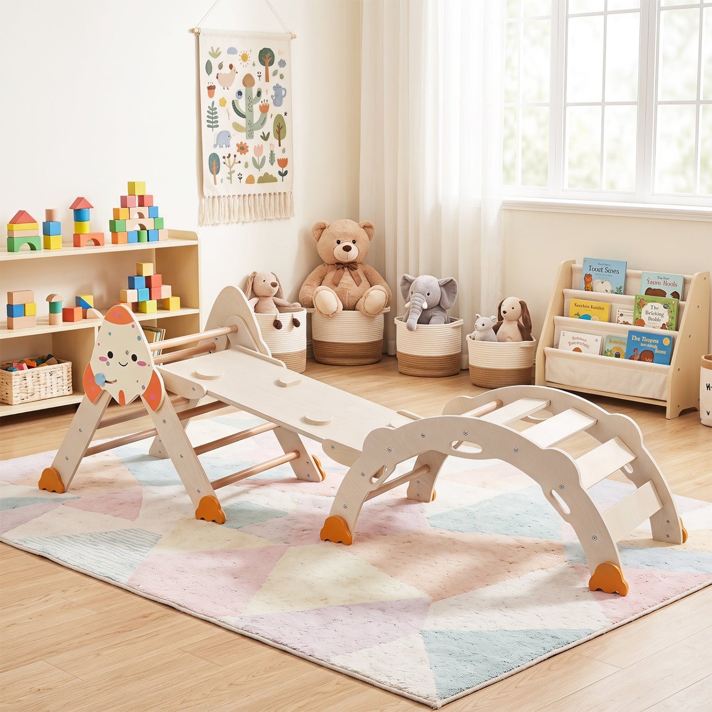 8-in-1 Foldable Climbing Set for Toddlers with Rocket Theme – BrightSprig