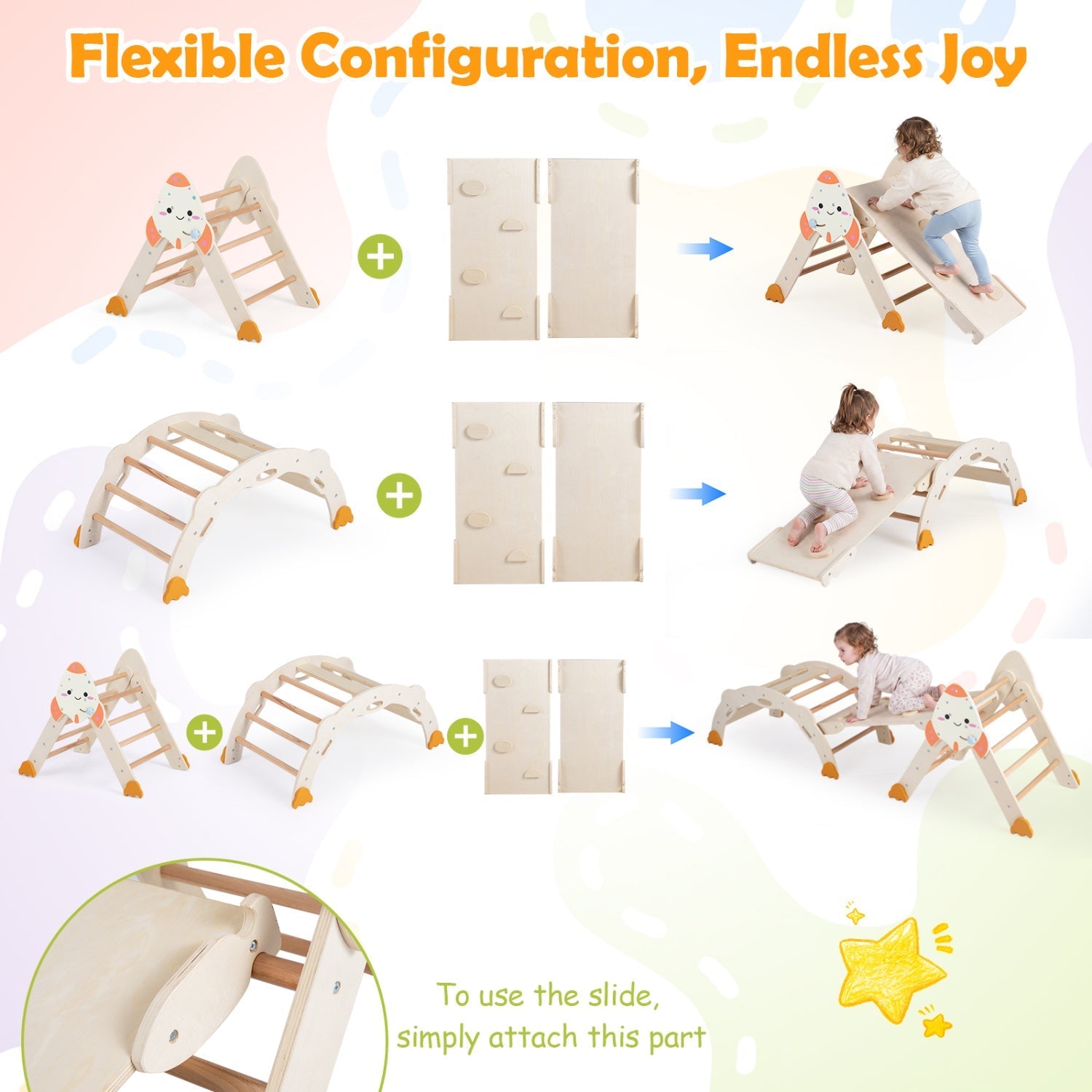 8-in-1 Foldable Climbing Set for Toddlers with Rocket Theme – BrightSprig