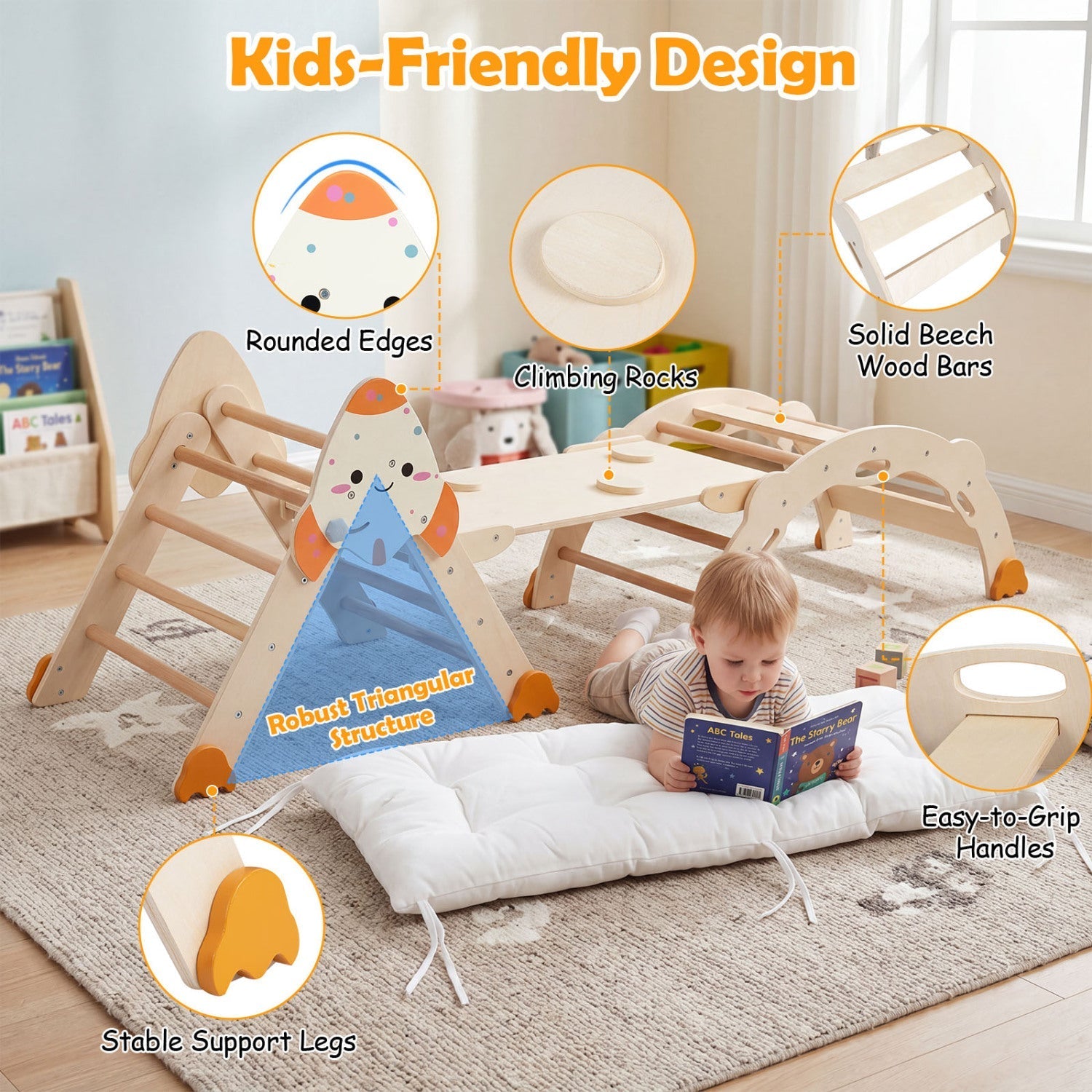 8-in-1 Foldable Climbing Set for Toddlers with Rocket Theme – BrightSprig