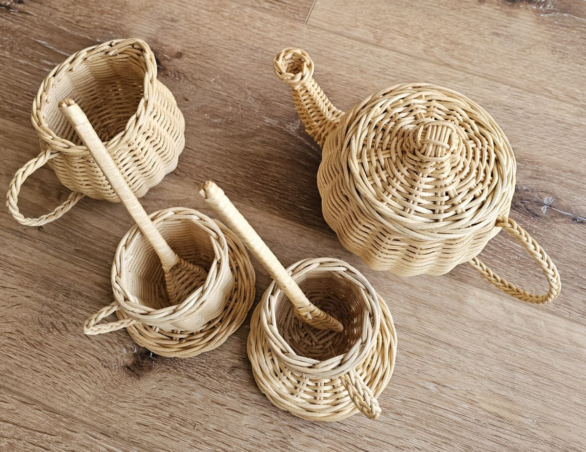 Lullaby Rattan Wicker Tea Party Play Set – BrightSprig