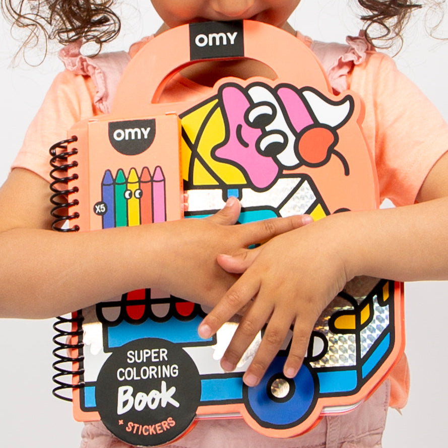 OMY Yummy Coloring & Sticker Book in use