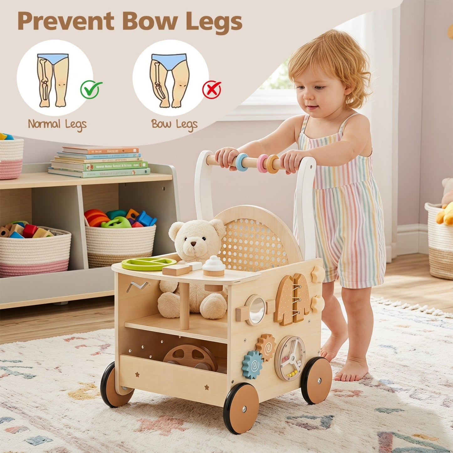 13-in-1 Wooden Push Walker & Activity Center – BrightSprig