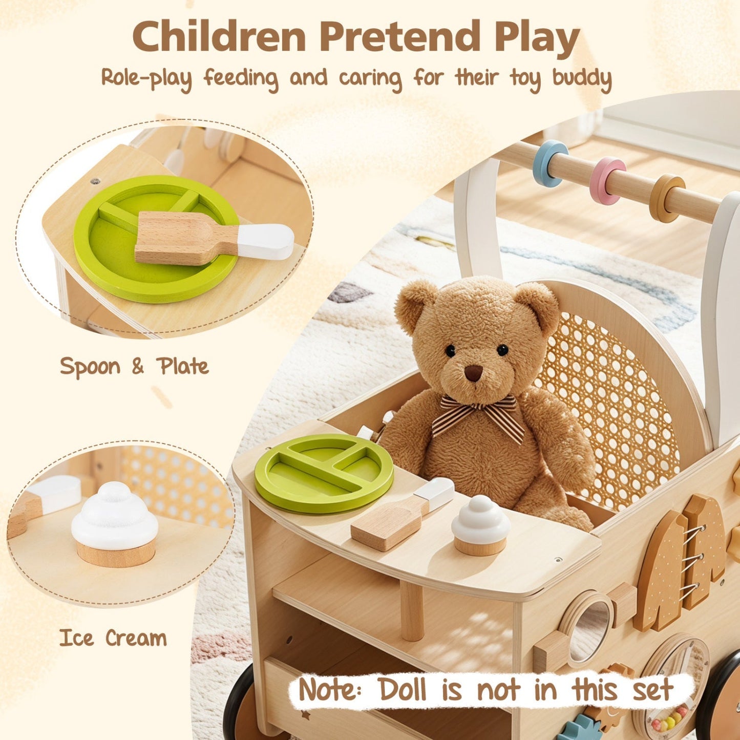 13-in-1 Wooden Push Walker & Activity Center – BrightSprig