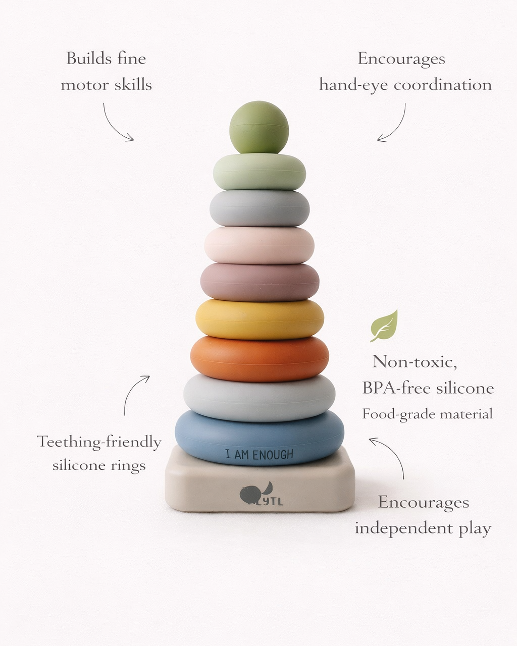 LYTL Silicone Ring Stacking Toy – 10 Piece product view