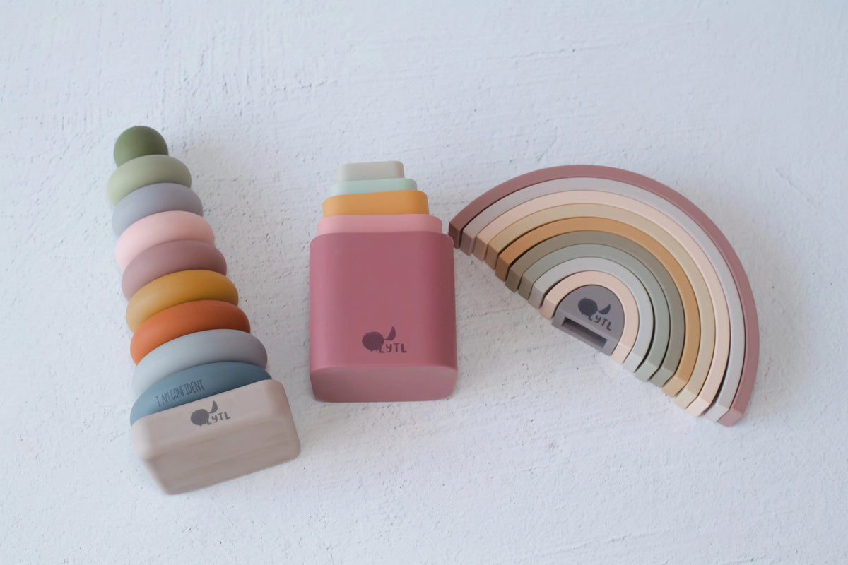 LYTL Stack Happy Trio silicone stacking toy bundle