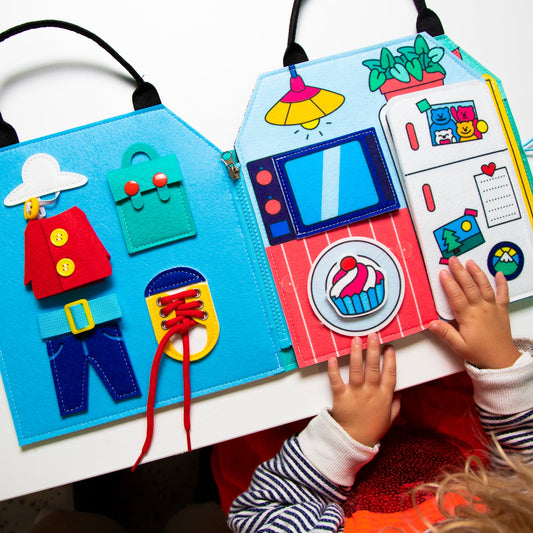 OMY Montessori Playkit – My Day in use