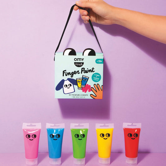 OMY Finger Paint Kit – 5 Colors + Smock