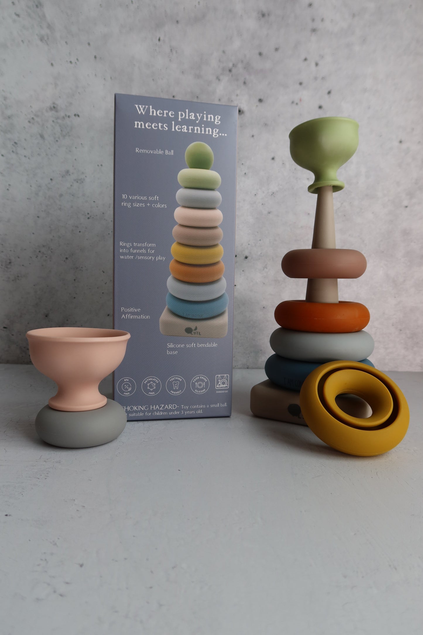 LYTL Silicone Ring Stacking Toy – 10 Piece product view